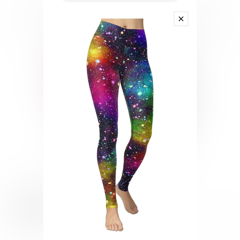 Fierce Pulse Colorful universe, yoga leggings EUC